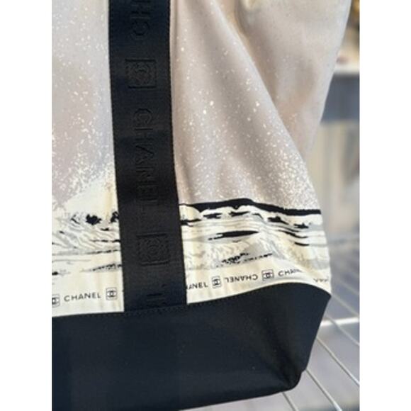 RARE Authentic CHANEL Sports Line High Summer Nylon Leather CC Tote Bag - Picture 9 of 16
